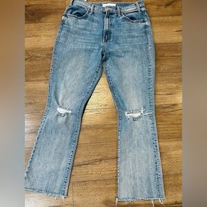 Mother Hustler Ankle Fray Jeans